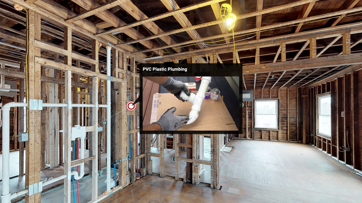 virtual tour of a construction site with mattertags